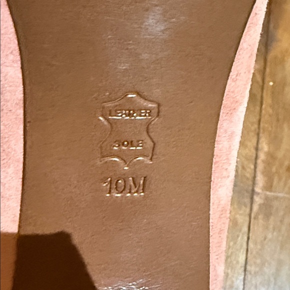 Tory Burch “Georgiana” Open Toe Pumps in Peach Suede – Size 10M - Picture 7 of 9